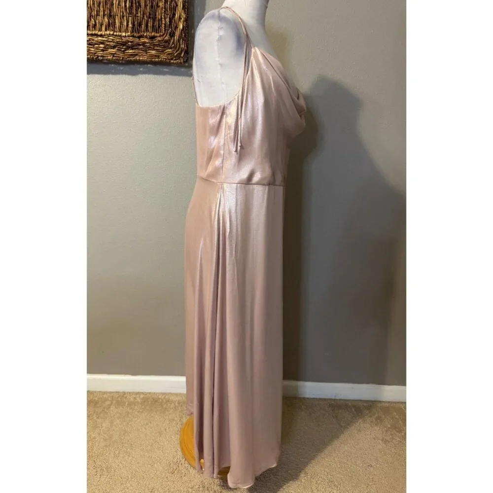 Adrianna Papell Dress 16 Blush Pink Cowl Neck Party Wedding Cruise NEW $199